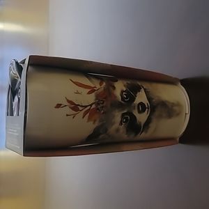 New in box. Porcelain Travel Cup. "Raccoon"
